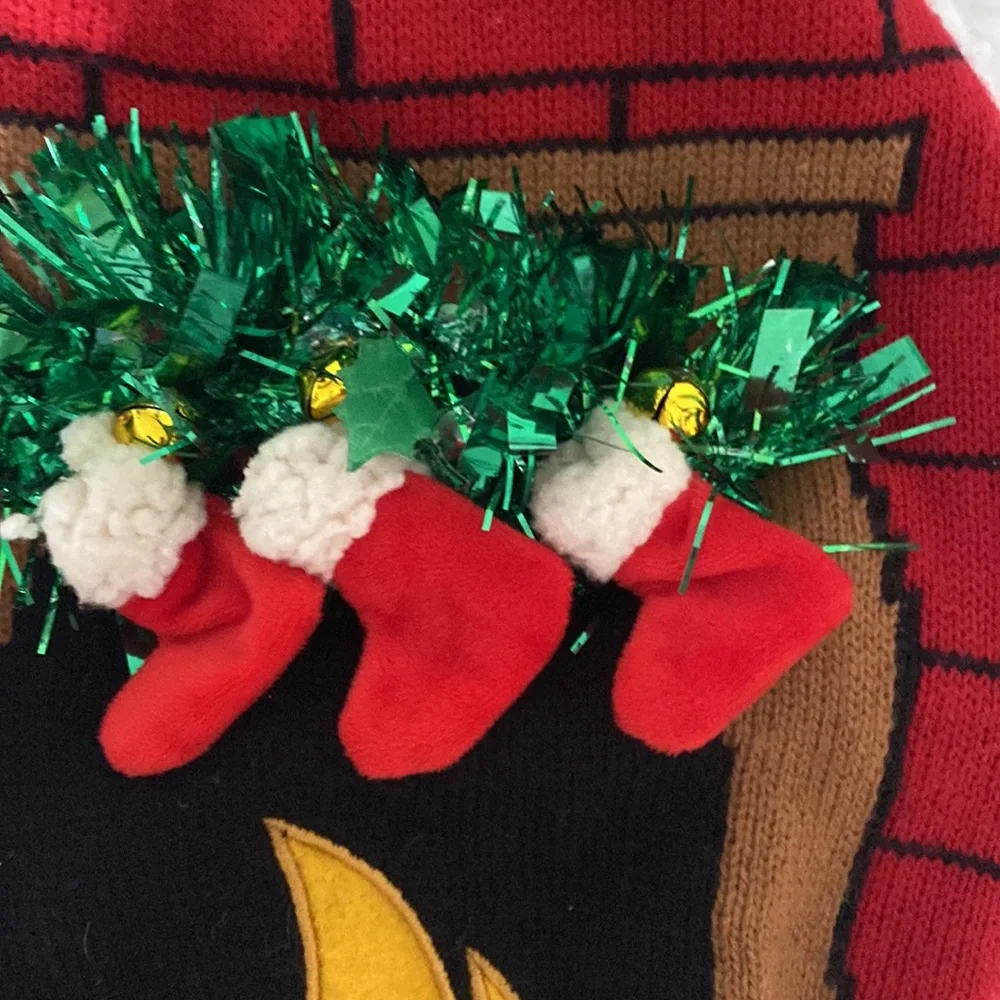 Merry and Bright Dog ugly Christmas Sweater size medium